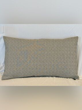 Designer Geometric Throw Pillow in Beige and Black 12”x20”